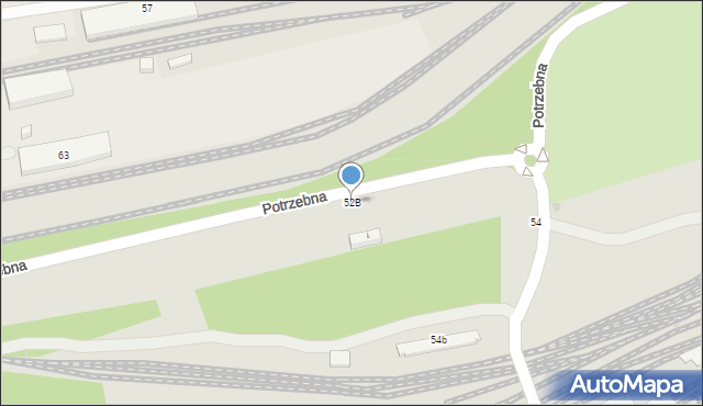 Warszawa, Potrzebna, 52B, mapa Warszawy