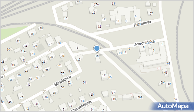 Warszawa, Poronińska, 15, mapa Warszawy