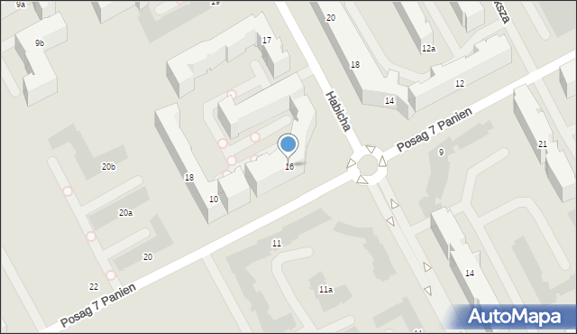 Warszawa, Posag 7 Panien, 16, mapa Warszawy