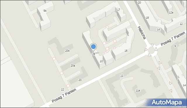 Warszawa, Posag 7 Panien, 18, mapa Warszawy