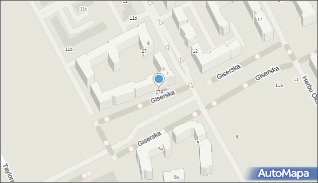 Warszawa, Posag 7 Panien, 27A, mapa Warszawy