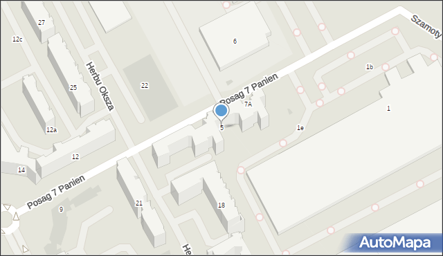 Warszawa, Posag 7 Panien, 5, mapa Warszawy