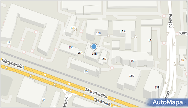 Warszawa, Postępu, 15E, mapa Warszawy