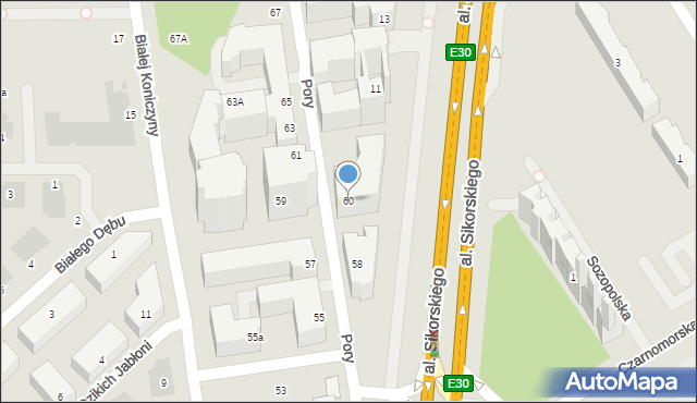 Warszawa, Pory, 60, mapa Warszawy