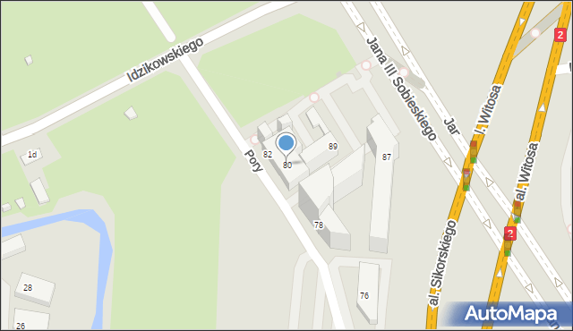 Warszawa, Pory, 80, mapa Warszawy