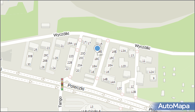 Warszawa, Poleczki, 18D, mapa Warszawy