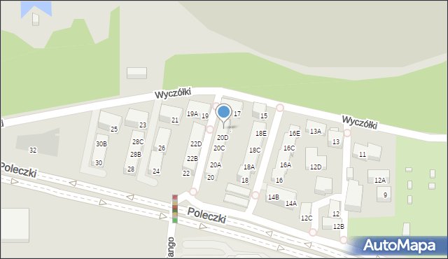 Warszawa, Poleczki, 20E, mapa Warszawy