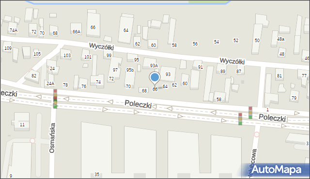 Warszawa, Poleczki, 66, mapa Warszawy