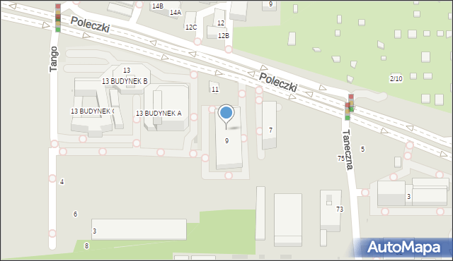 Warszawa, Poleczki, 9D, mapa Warszawy