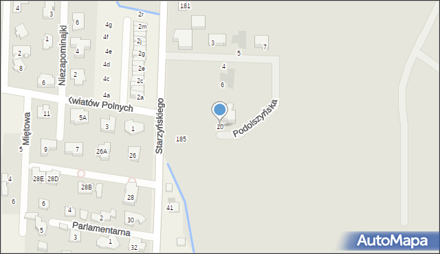 Warszawa, Podolszyńska, 10, mapa Warszawy