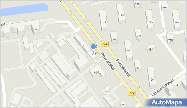 Warszawa, Powsińska, 71a, mapa Warszawy