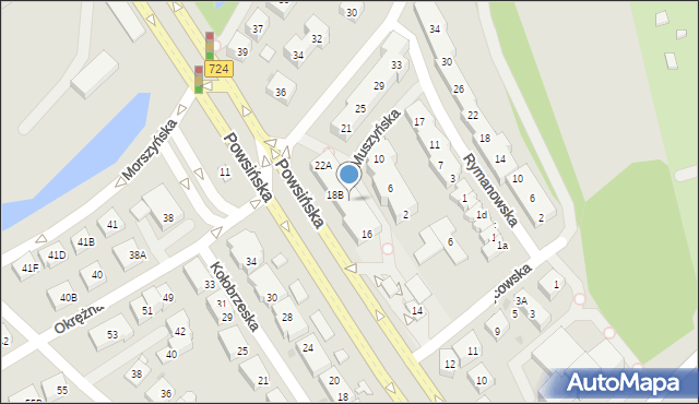 Warszawa, Powsińska, 20, mapa Warszawy
