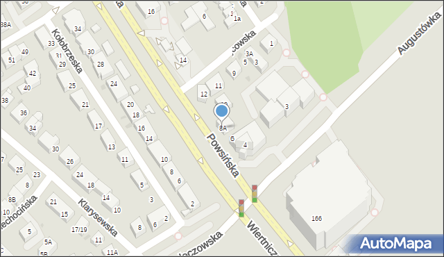 Warszawa, Powsińska, 8A, mapa Warszawy