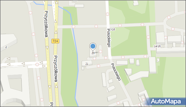 Warszawa, Potockiego Stanisława Kostki, 23, mapa Warszawy