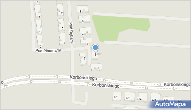 Warszawa, Pod Jesionami, 3, mapa Warszawy