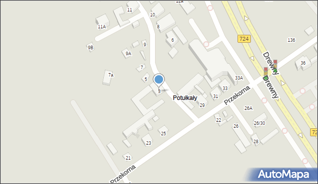 Warszawa, Ponczowa, 3, mapa Warszawy