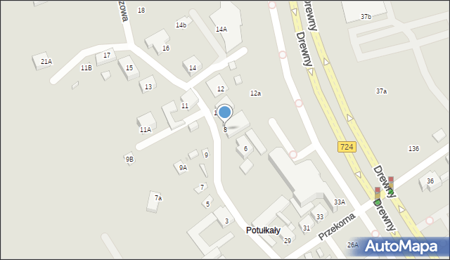 Warszawa, Ponczowa, 8, mapa Warszawy