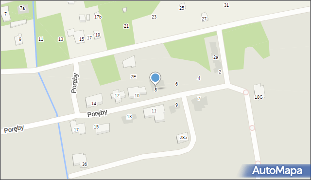 Warszawa, Poręby, 8, mapa Warszawy