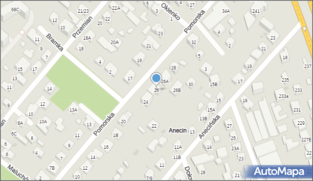 Warszawa, Pomorska, 26, mapa Warszawy