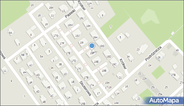 Warszawa, Podróżnicza, 19F, mapa Warszawy