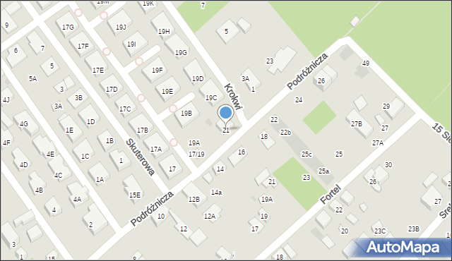 Warszawa, Podróżnicza, 21, mapa Warszawy