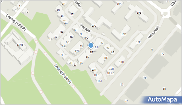 Warszawa, Poetów, 8F, mapa Warszawy
