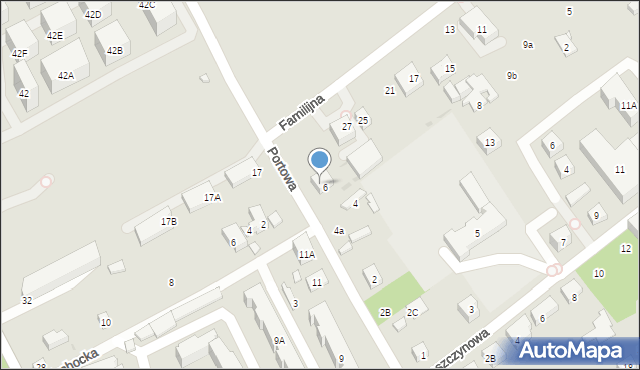 Warszawa, Portowa, 6A, mapa Warszawy