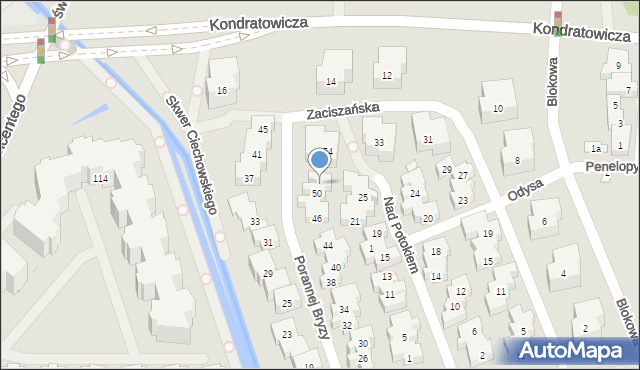 Warszawa, Porannej Bryzy, 52, mapa Warszawy