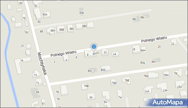 Warszawa, Polnego Wiatru, 10, mapa Warszawy