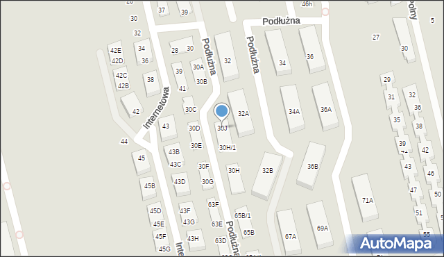 Warszawa, Podłużna, 30J, mapa Warszawy