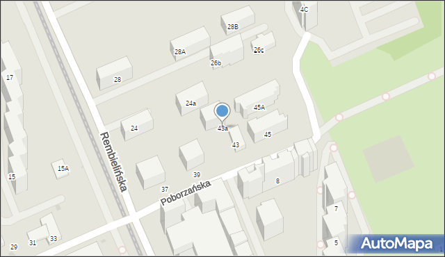 Warszawa, Poborzańska, 43a, mapa Warszawy