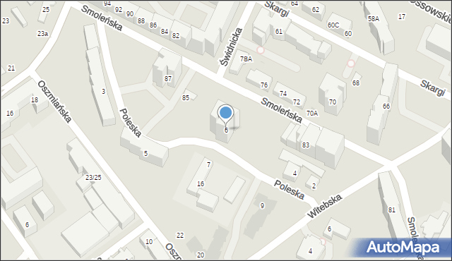 Warszawa, Poleska, 6, mapa Warszawy