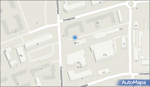 Warszawa, Podskarbińska, 28, mapa Warszawy