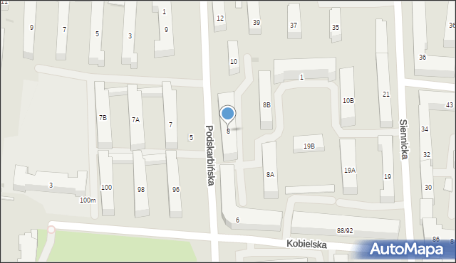 Warszawa, Podskarbińska, 8, mapa Warszawy