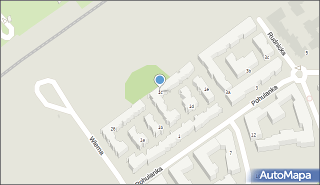 Warszawa, Pohulanka, 1c, mapa Warszawy