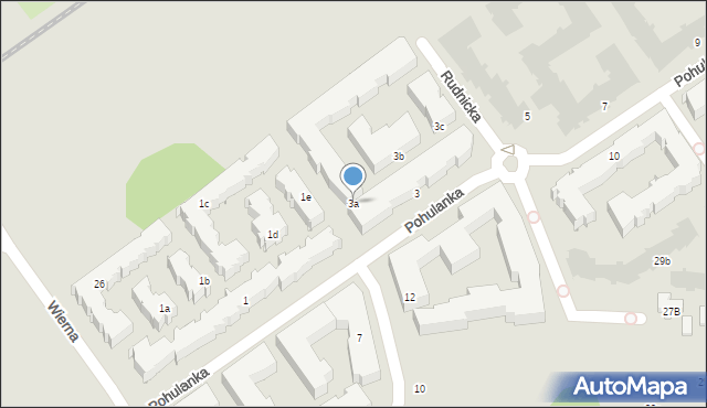 Warszawa, Pohulanka, 3a, mapa Warszawy