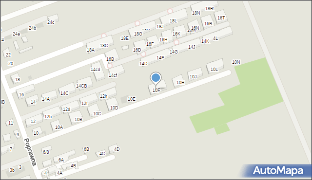 Warszawa, Poprawna, 10F, mapa Warszawy