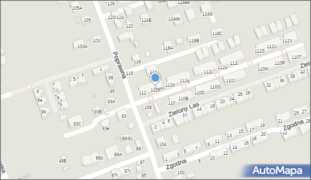 Warszawa, Poprawna, 112b, mapa Warszawy