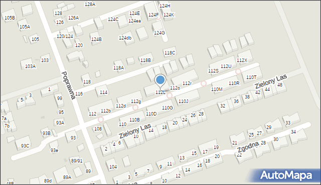 Warszawa, Poprawna, 112L, mapa Warszawy