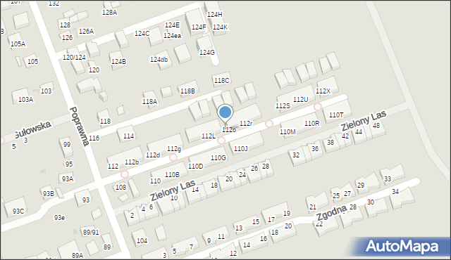 Warszawa, Poprawna, 112n, mapa Warszawy