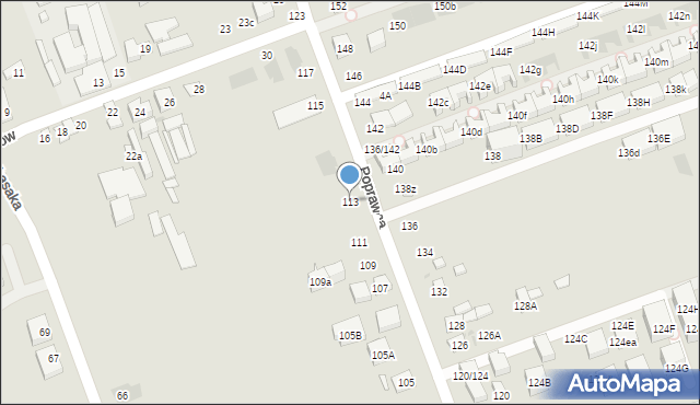 Warszawa, Poprawna, 113, mapa Warszawy