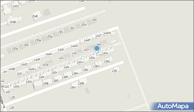 Warszawa, Poprawna, 140r, mapa Warszawy