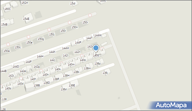 Warszawa, Poprawna, 140s, mapa Warszawy