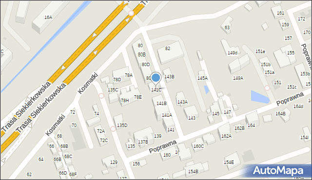 Warszawa, Poprawna, 141C, mapa Warszawy