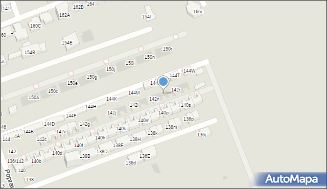 Warszawa, Poprawna, 142p, mapa Warszawy