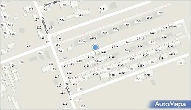 Warszawa, Poprawna, 144E, mapa Warszawy