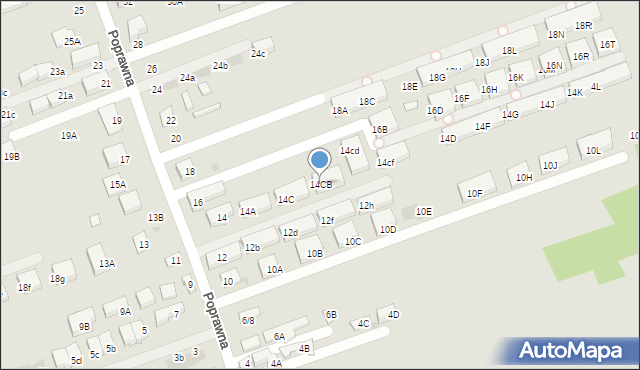 Warszawa, Poprawna, 14CB, mapa Warszawy