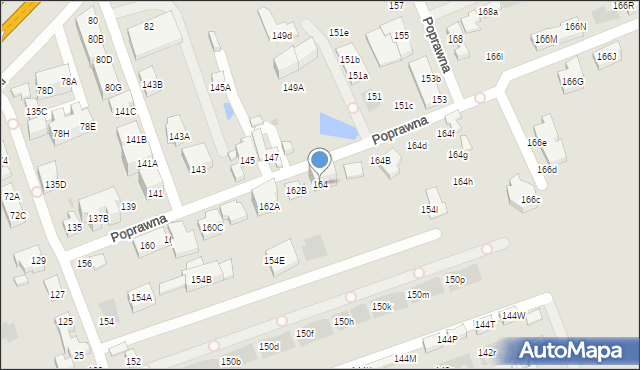 Warszawa, Poprawna, 164, mapa Warszawy