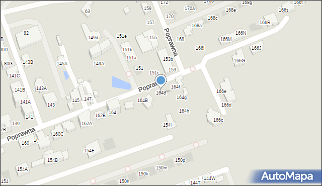 Warszawa, Poprawna, 164d, mapa Warszawy