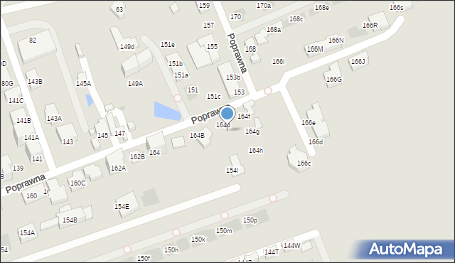 Warszawa, Poprawna, 164e, mapa Warszawy